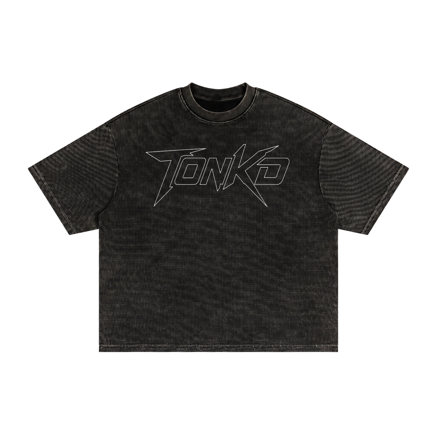 TONKD Textured Waffle Washed Boxy T-Shirt