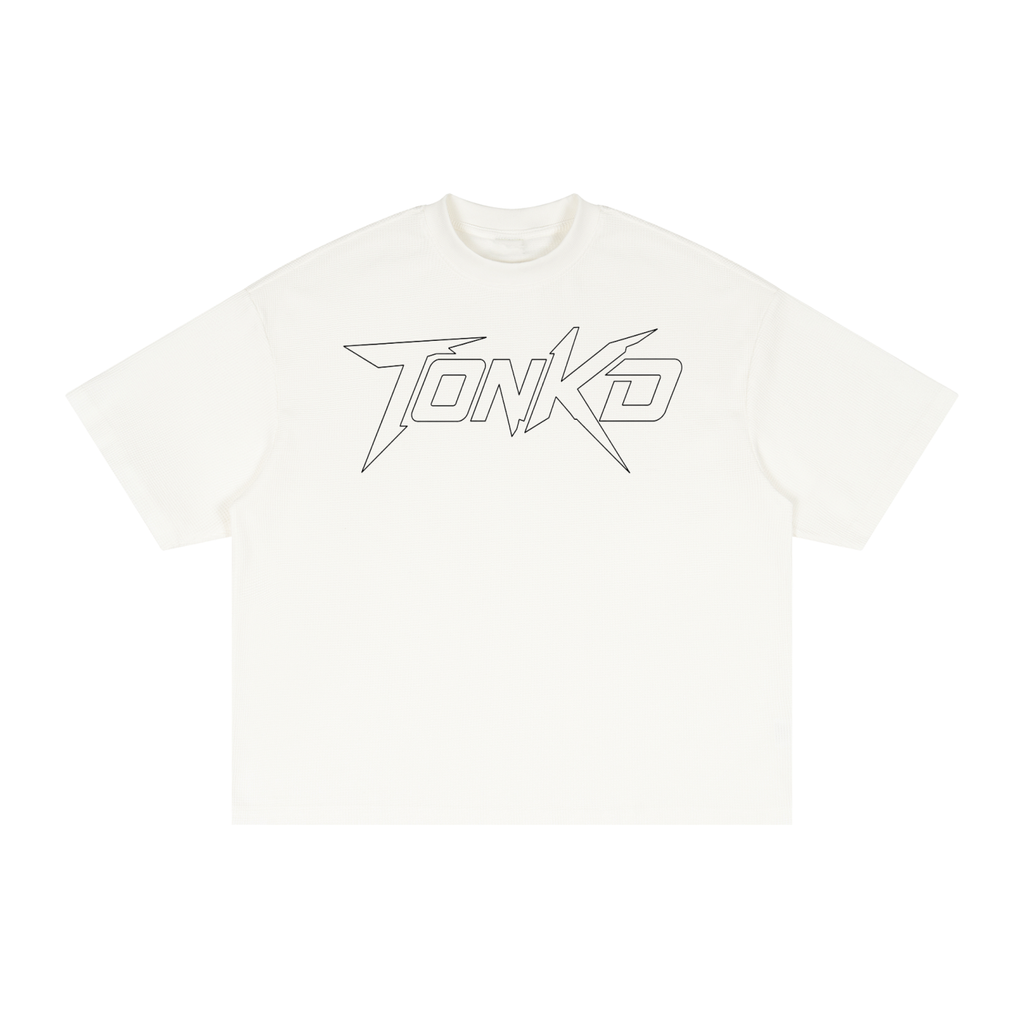 TONKD Textured Waffle Washed Boxy T-Shirt