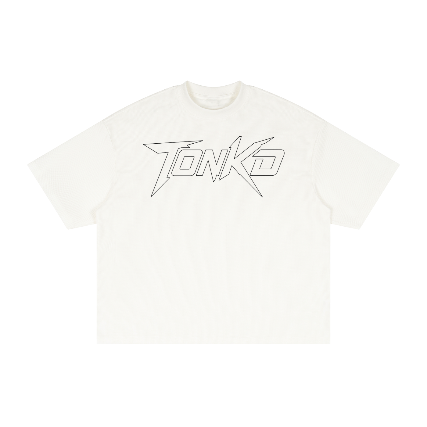 TONKD Textured Waffle Washed Boxy T-Shirt